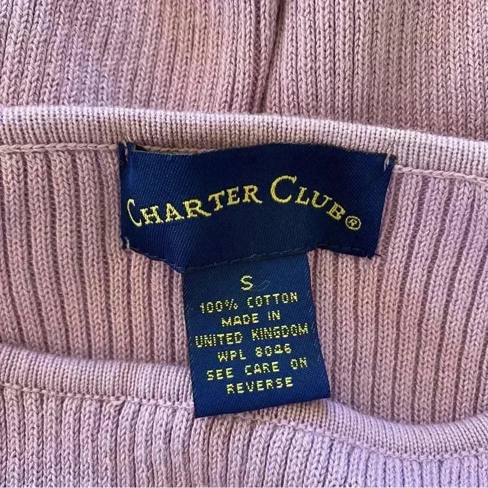 Charter Club Light Purple Ribbed Sweater Small 3/4 Sleeves Classic Pastel - Picture 7 of 7